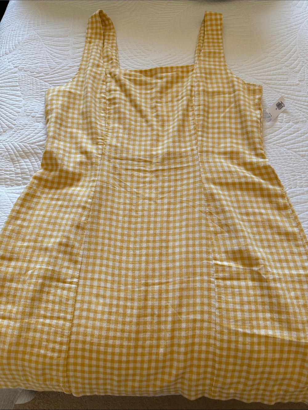 Old Navy Yellow and White Gingham Mini Dress BNWT